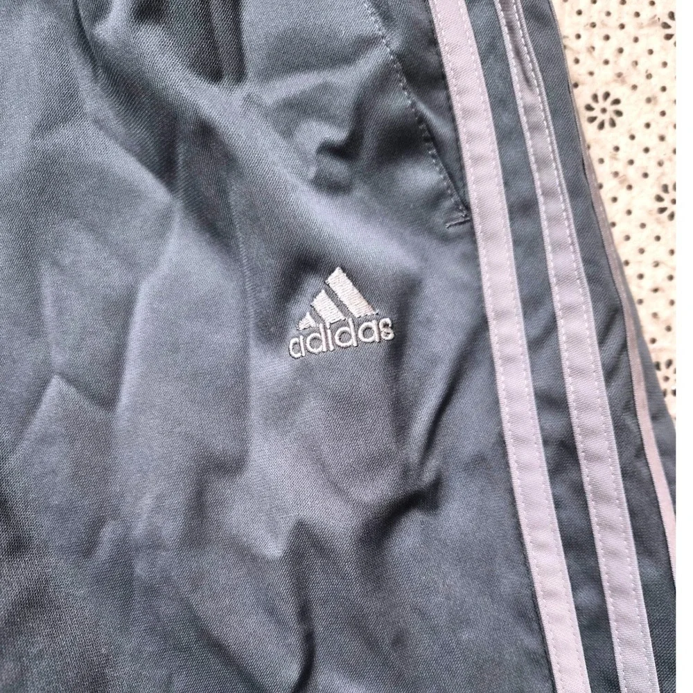 Adidas  Mens XL Track‎ Pants Black Grey  Stripe Athletic Training Pants